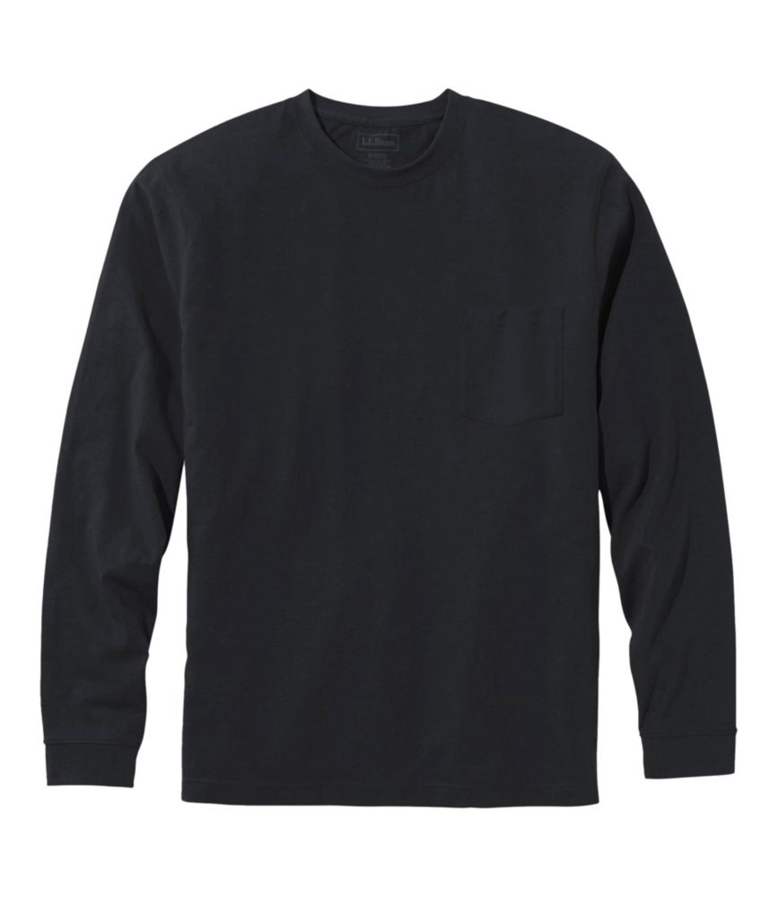 Men's Carefree Unshrinkable Tee with Pocket, Traditional Fit, Long-Sleeve