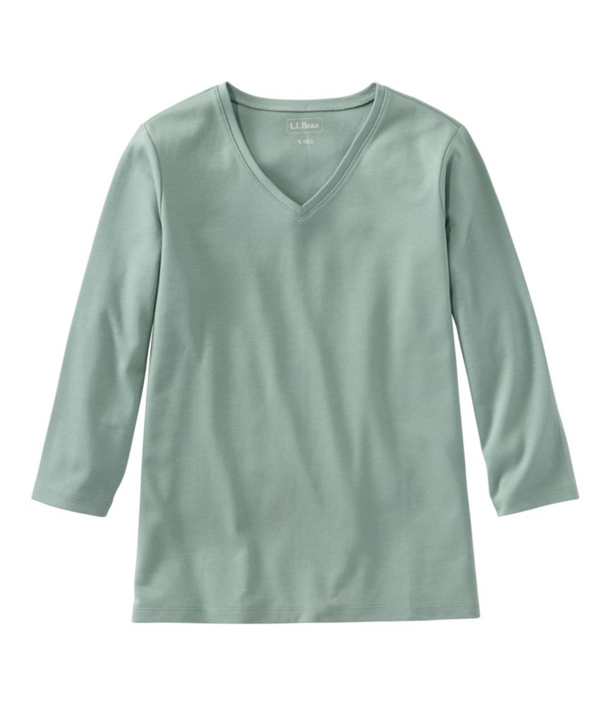 Home and Adventure Women s L.L.Bean V-Neck, Three-Quarter-Sleeve for Everyday Wear Layering Travel and Outdoor Activities