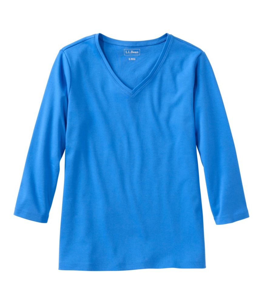 Home and Adventure Women s L.L.Bean V-Neck, Three-Quarter-Sleeve for Everyday Wear Layering Travel and Outdoor Activities