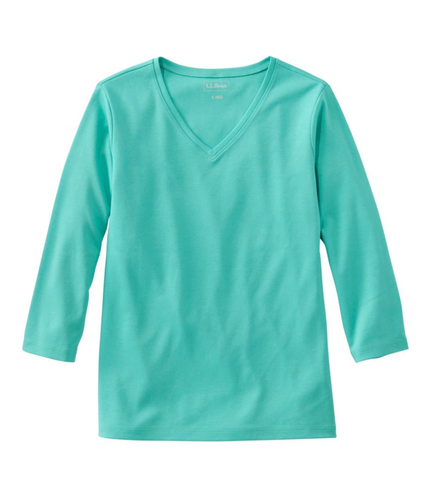 Home and Adventure Women s L.L.Bean V-Neck, Three-Quarter-Sleeve for Everyday Wear Layering Travel and Outdoor Activities