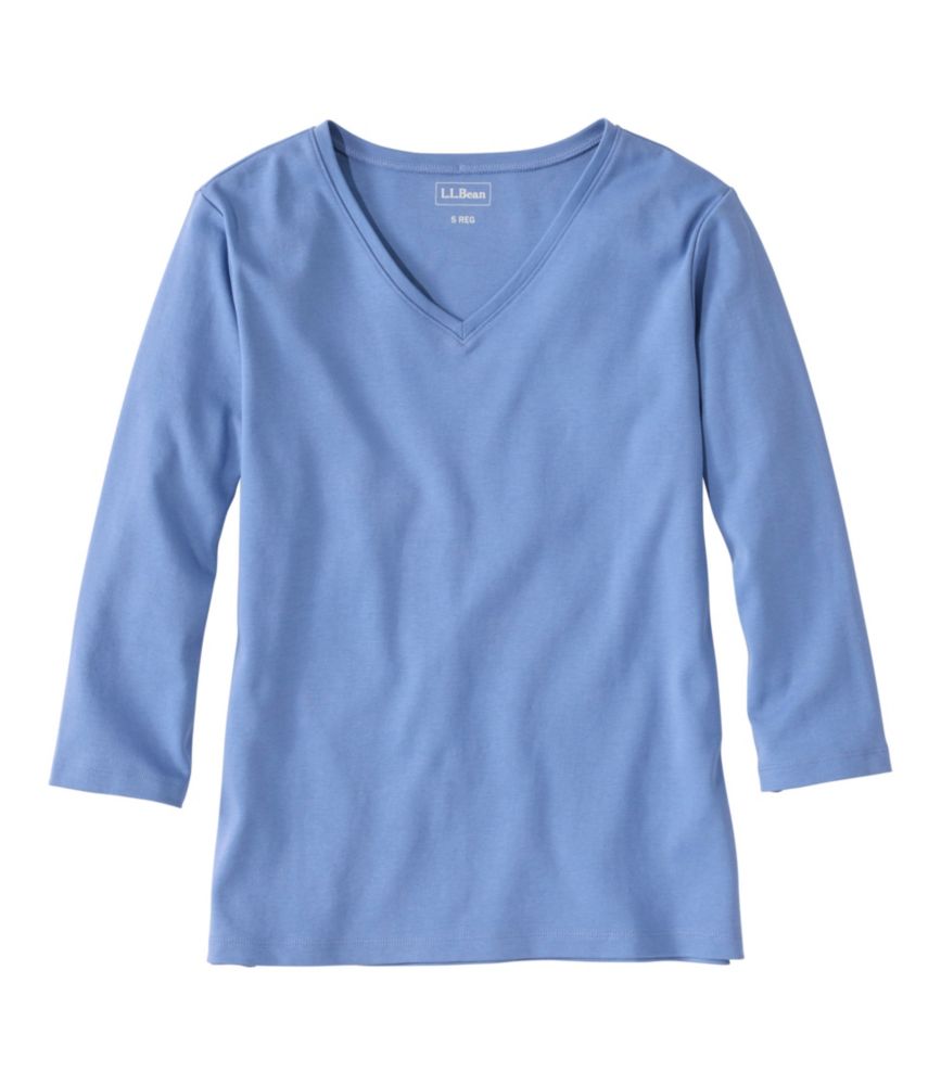 Home and Adventure Women s L.L.Bean V-Neck, Three-Quarter-Sleeve for Everyday Wear Layering Travel and Outdoor Activities