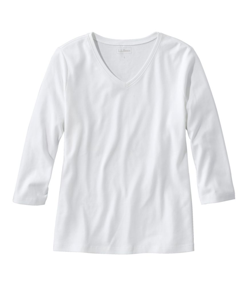 Home and Adventure Women s L.L.Bean V-Neck, Three-Quarter-Sleeve for Everyday Wear Layering Travel and Outdoor Activities