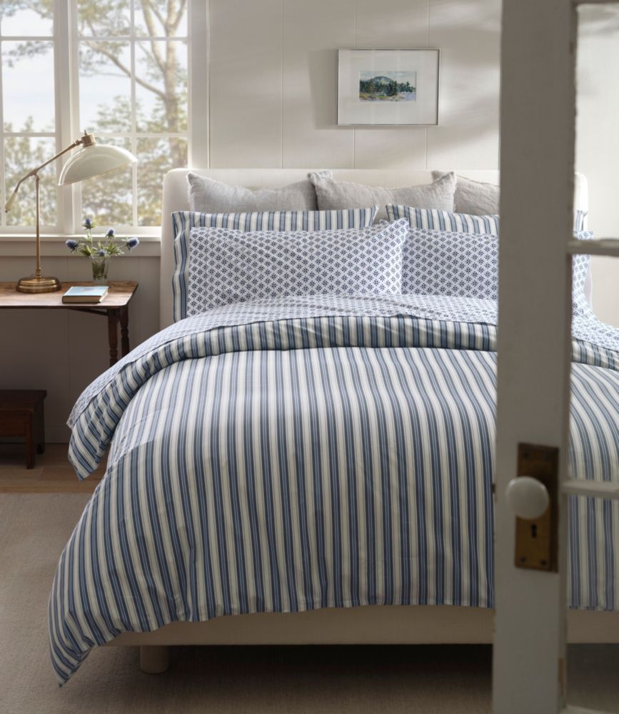Sunwashed Percale Comforter Cover, Stripe