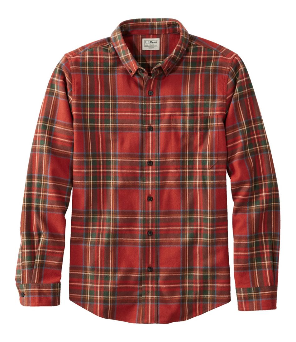 Men's Scotch Plaid Flannel Shirt, Slim Fit