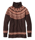 Women's Cotton Ragg Sweater, Funnelneck Pullover Fair Isle