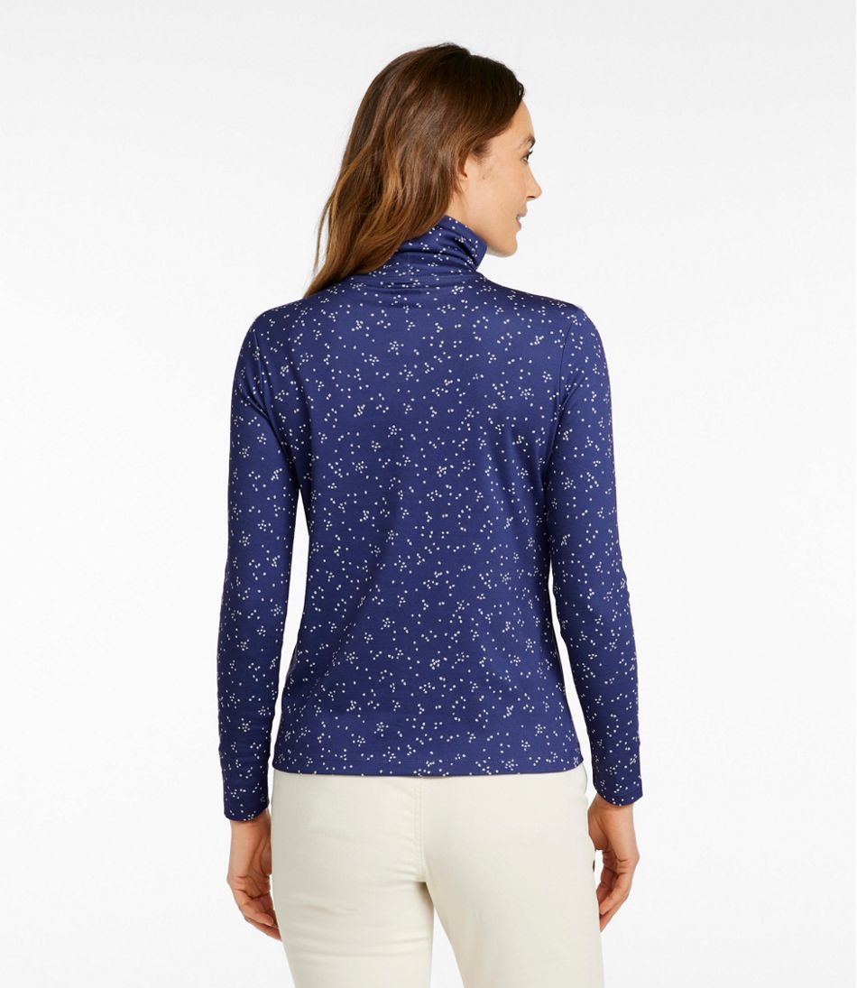 Women's Pima Cotton Turtleneck, Long-Sleeve Print