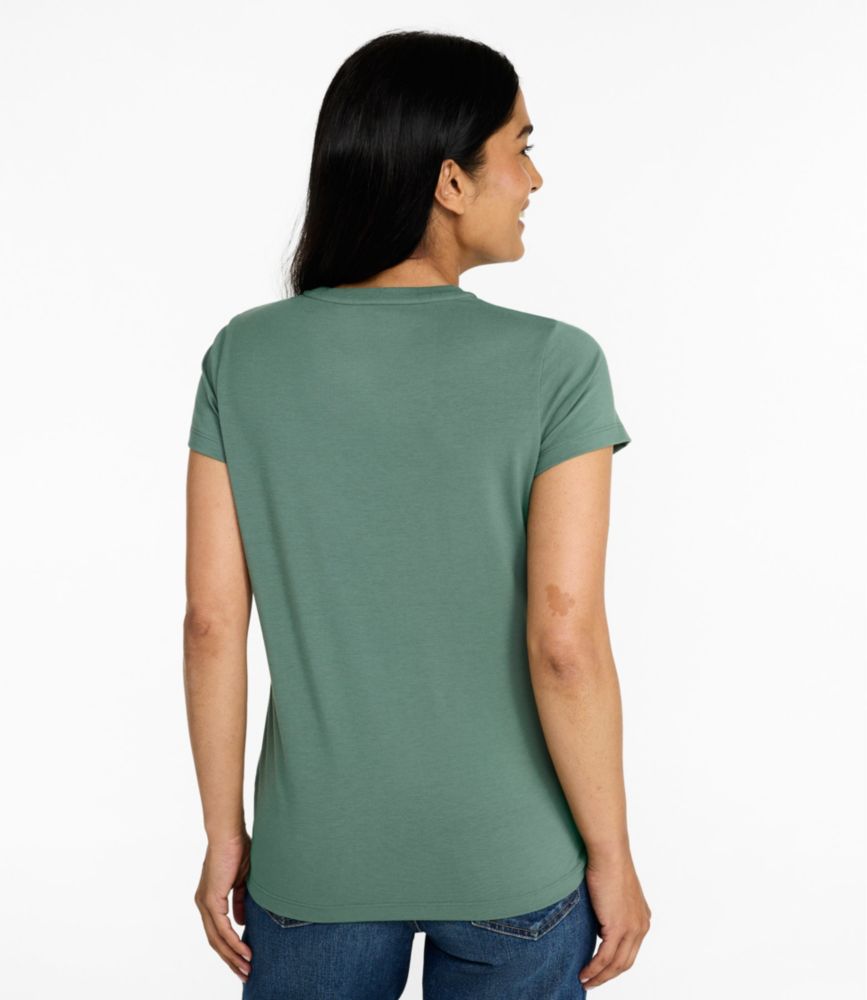 Women's Soft Stretch Supima-Blend Tee, Crewneck Short-Sleeve