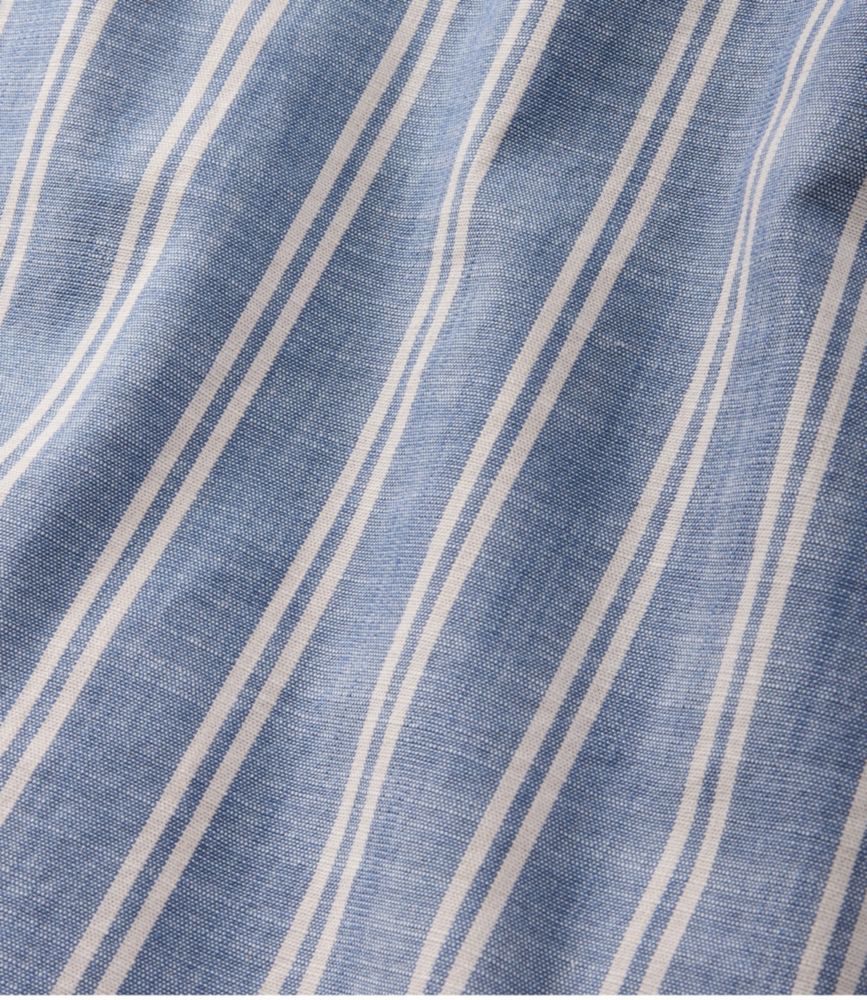 Men's Comfort Stretch Chambray Shirt, Traditional Untucked Fit, Short-Sleeve, Stripe