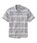 Men's Comfort Stretch Chambray Shirt, Traditional Untucked Fit, Short-Sleeve, Stripe
