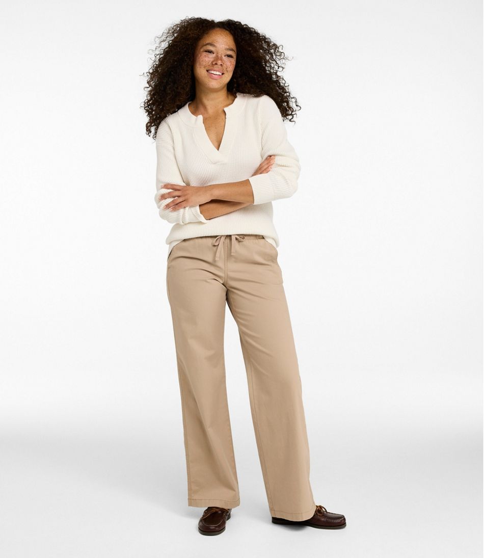 Lakewashed Pull-on Chinos, Mid-Rise Wide-Leg