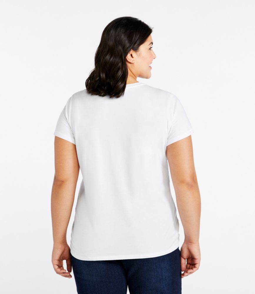 Women's Soft Stretch Supima-Blend Tee, Crewneck Short-Sleeve