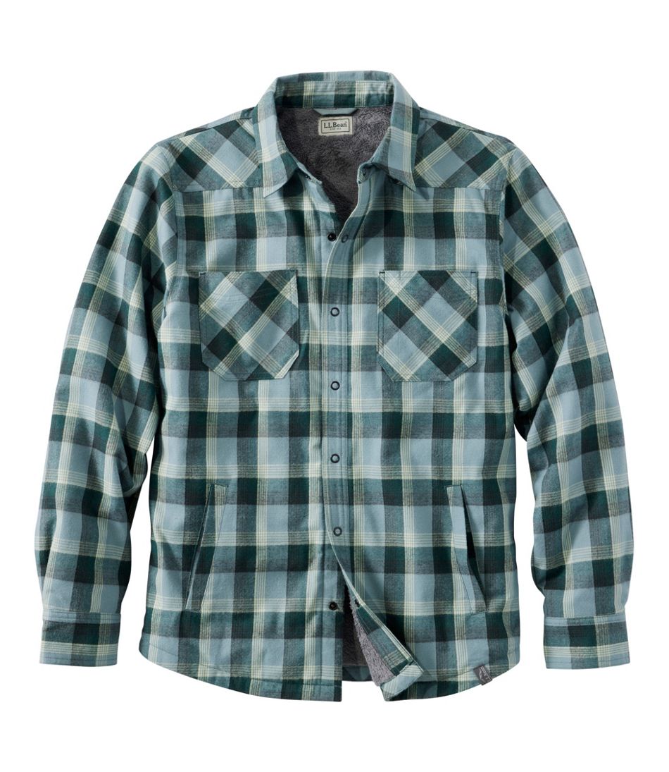 Men's Katahdin Performance Flannel Shirt-Jacket, Hi-Pile Fleece-Lined Plaid