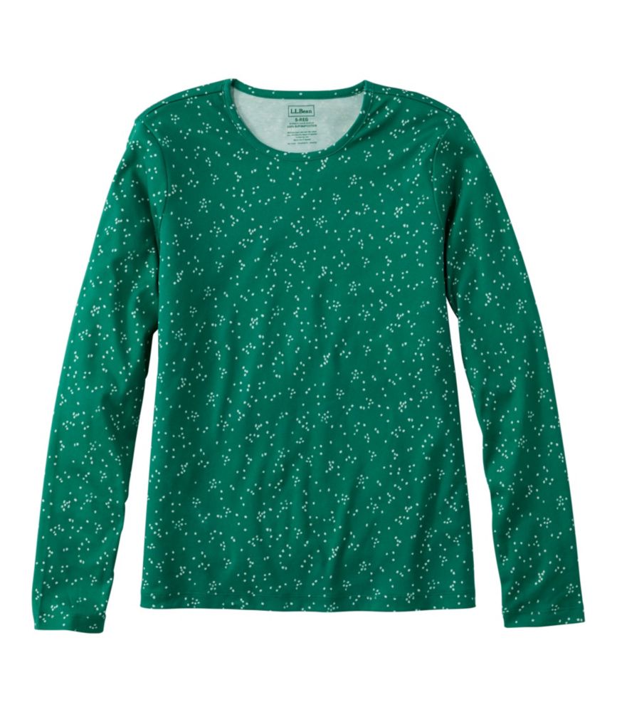 Travel and Trail Women s Pima Cotton Tee, Long-Sleeve Crewneck Print for Everyday Wear Layering Travel and Outdoor Activities