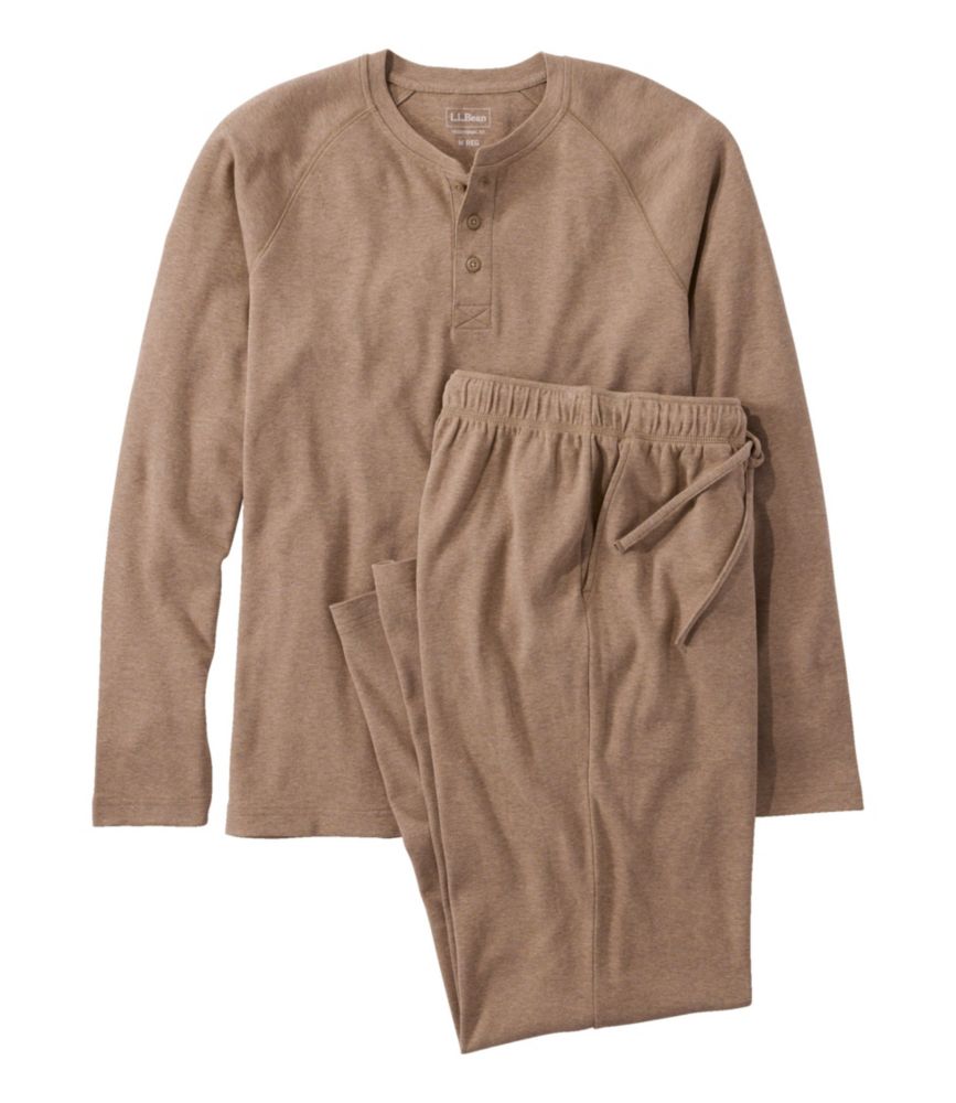 Outdoor Ready Men s Bean s Cotton Knit Pajamas, Henley PJ Set for Everyday Living Travel and Outdoor Recreation