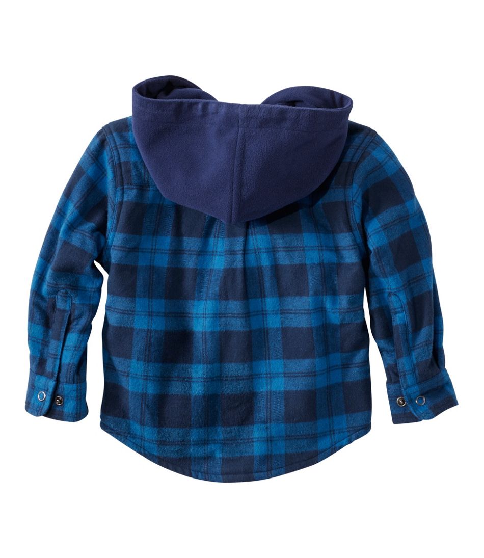 Toddlers' Fleece-Lined Flannel Shirt, Hooded