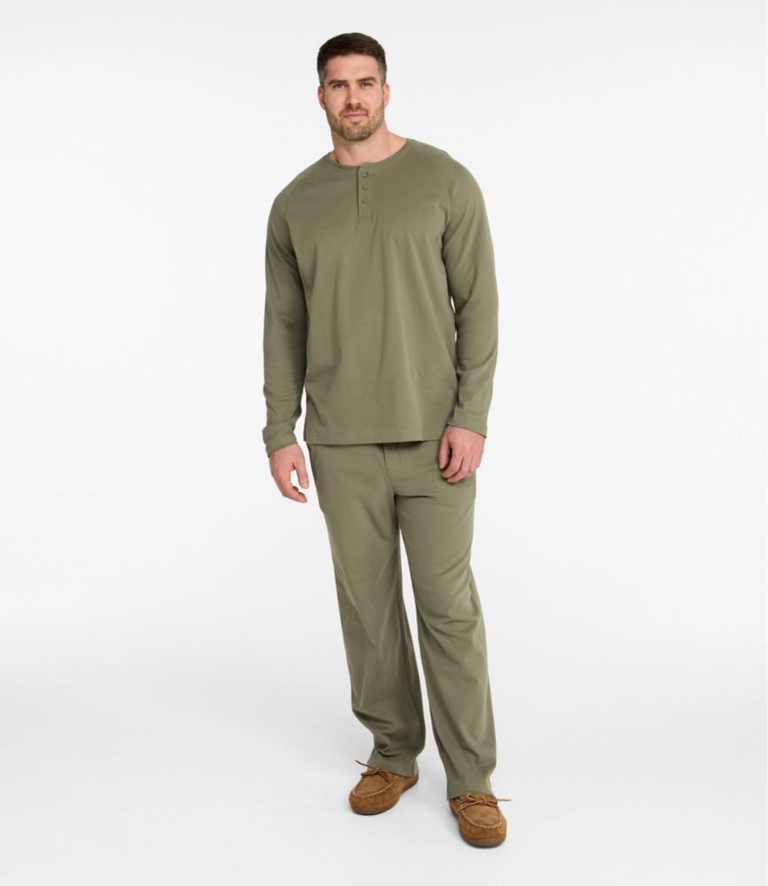 Men's Bean's Cotton Knit Pajamas, Henley PJ Set
