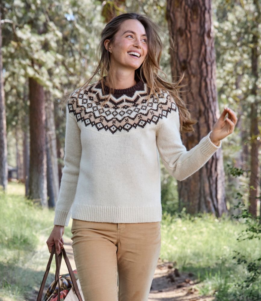 Women's Bean's Classic Ragg Wool Sweater, Crewneck Fair Isle