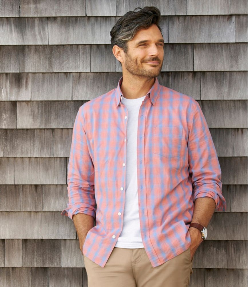 Men's Comfort Stretch Performance® Shirt, Long-Sleeve, Slightly Fitted Untucked Fit, Plaid