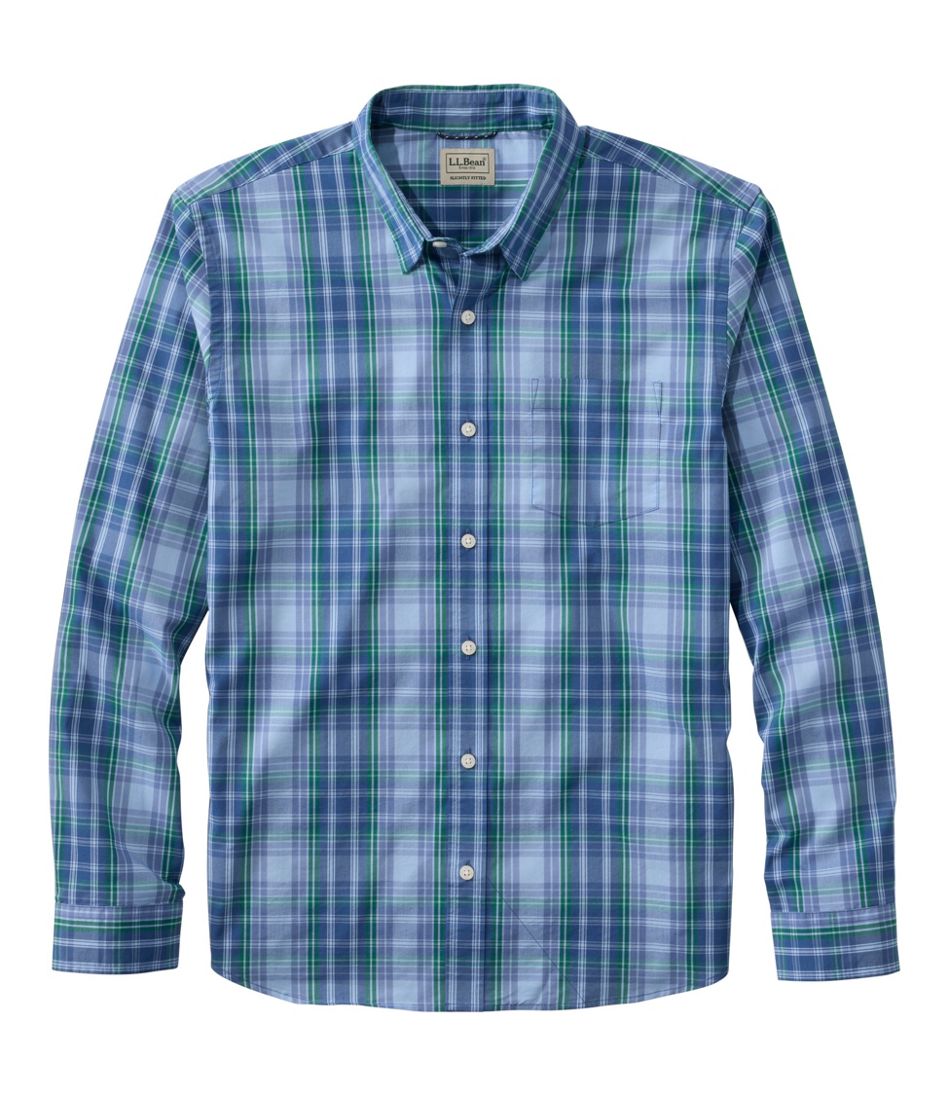 Men's Comfort Stretch Performance® Shirt, Long-Sleeve, Slightly Fitted Untucked Fit, Plaid