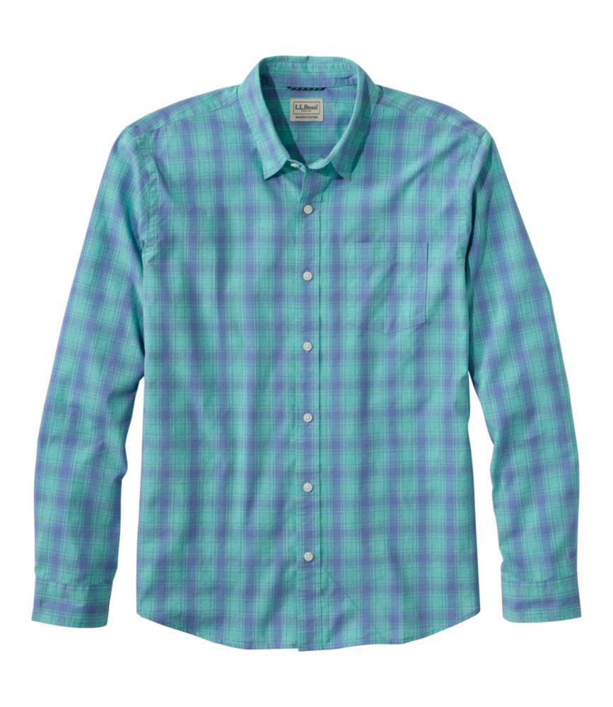 Travel and Trail Men s Comfort Stretch Performance Shirt, Long-Sleeve, Slightly Fitted Untucked Fit, Plaid for Everyday Wear Layering Travel and Outdoor Activities