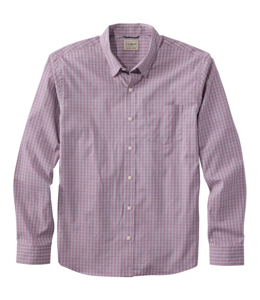 Travel and Trail Men s Comfort Stretch Performance Shirt, Long-Sleeve, Slightly Fitted Untucked Fit, Plaid for Everyday Wear Layering Travel and Outdoor Activities