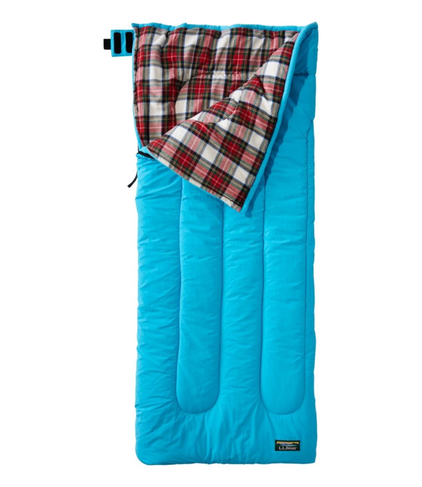 Travel and Trail Kids L.L.Bean Flannel Lined Camp Sleeping Bag, 40° for Commuting Travel School and Organized Carry
