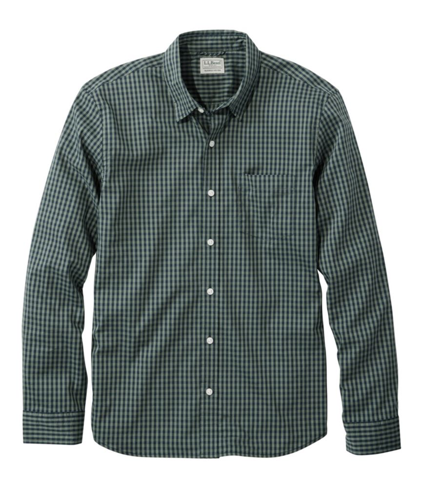 Travel and Trail Men s Comfort Stretch Performance Shirt, Long-Sleeve, Slightly Fitted Untucked Fit, Plaid for Everyday Wear Layering Travel and Outdoor Activities