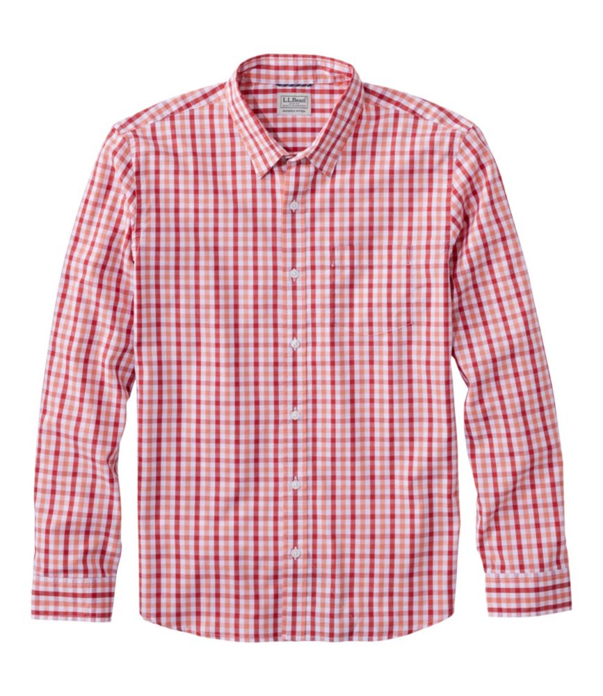 Travel and Trail Men s Comfort Stretch Performance Shirt, Long-Sleeve, Slightly Fitted Untucked Fit, Plaid for Everyday Wear Layering Travel and Outdoor Activities