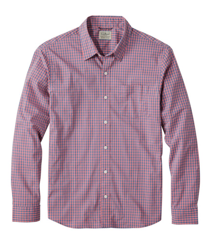 Travel and Trail Men s Comfort Stretch Performance Shirt, Long-Sleeve, Slightly Fitted Untucked Fit, Plaid for Everyday Wear Layering Travel and Outdoor Activities