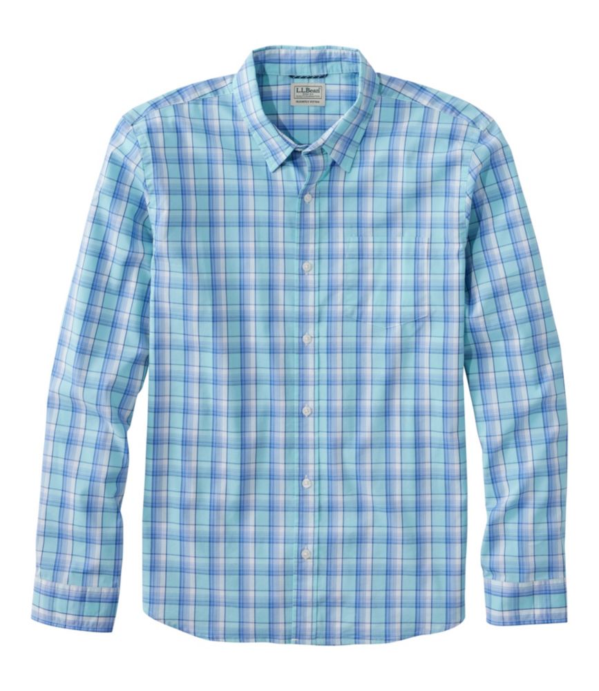 Travel and Trail Men s Comfort Stretch Performance Shirt, Long-Sleeve, Slightly Fitted Untucked Fit, Plaid for Everyday Wear Layering Travel and Outdoor Activities