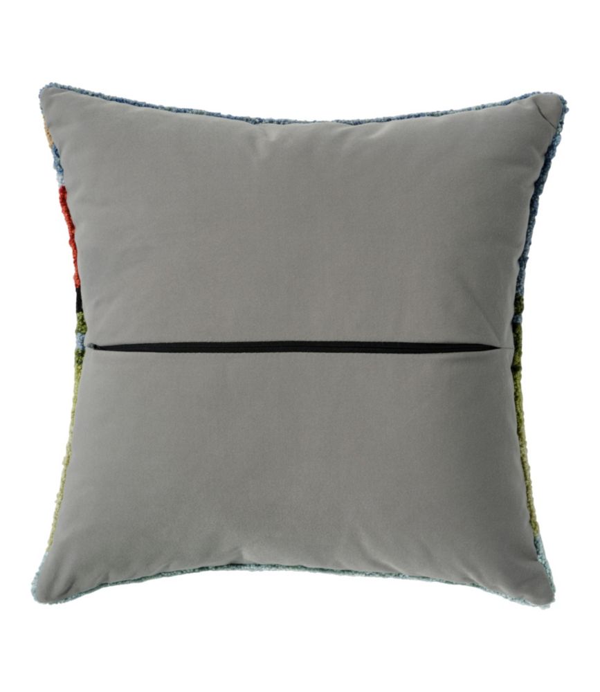 Indoor/Outdoor Hooked Pillow, Dogs in Canoe, 18" x 18"
