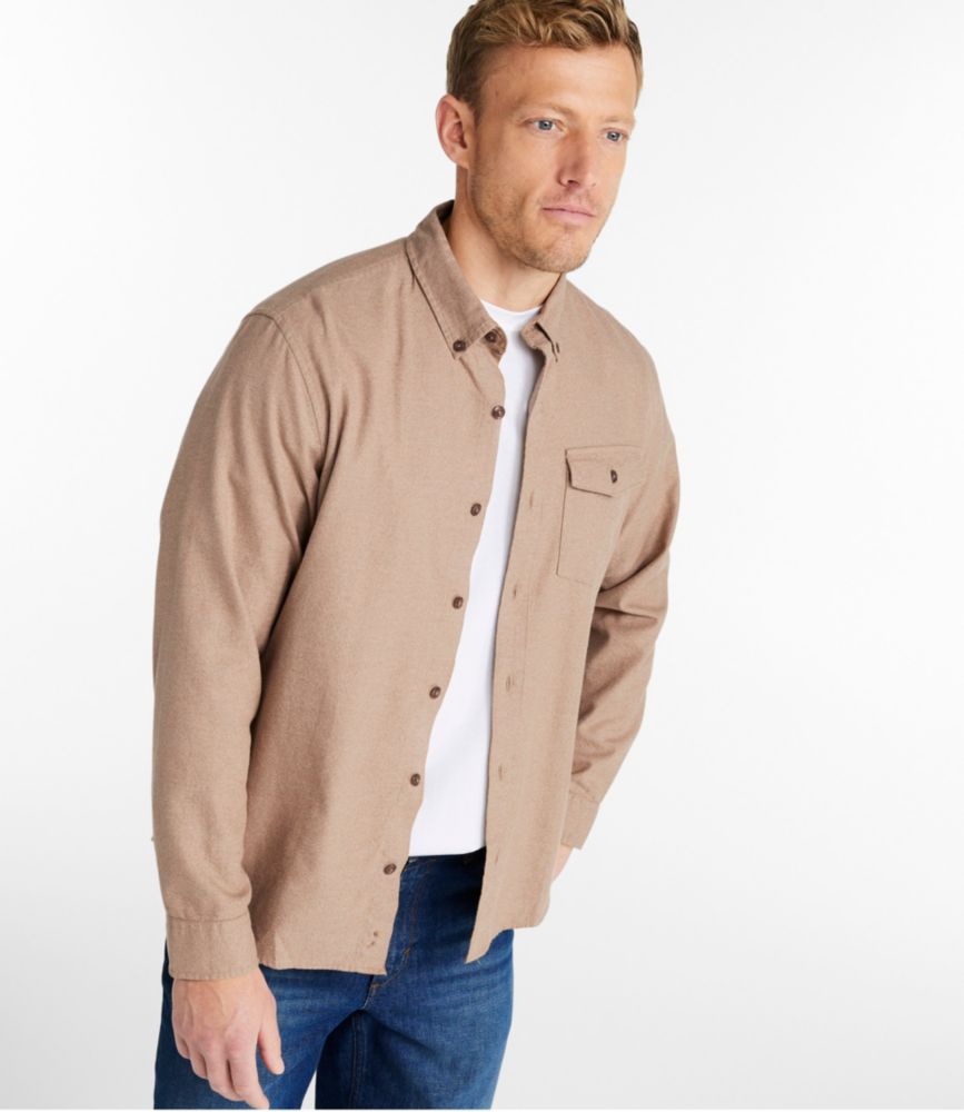 Men's Brushed Jaspé Twill Shirt, Traditional Untucked Fit