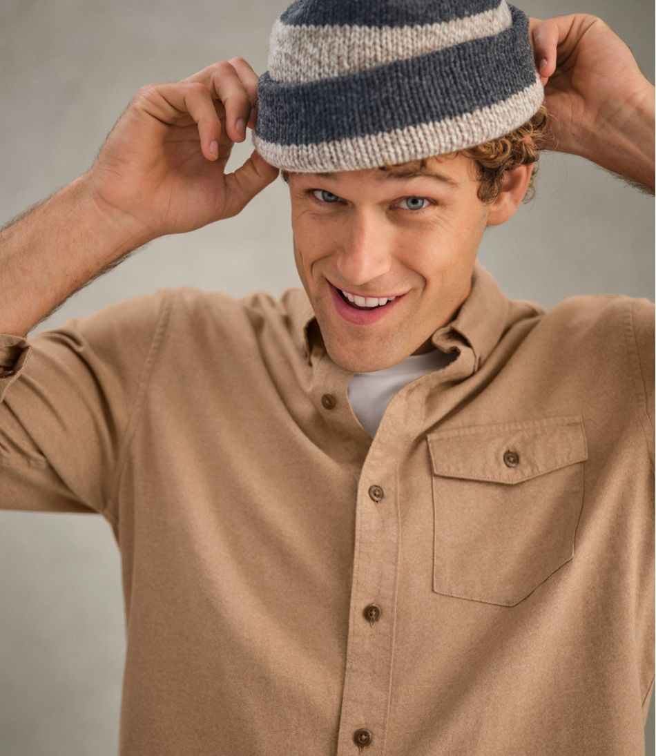 Men's Brushed Jaspé Twill Shirt, Traditional Untucked Fit