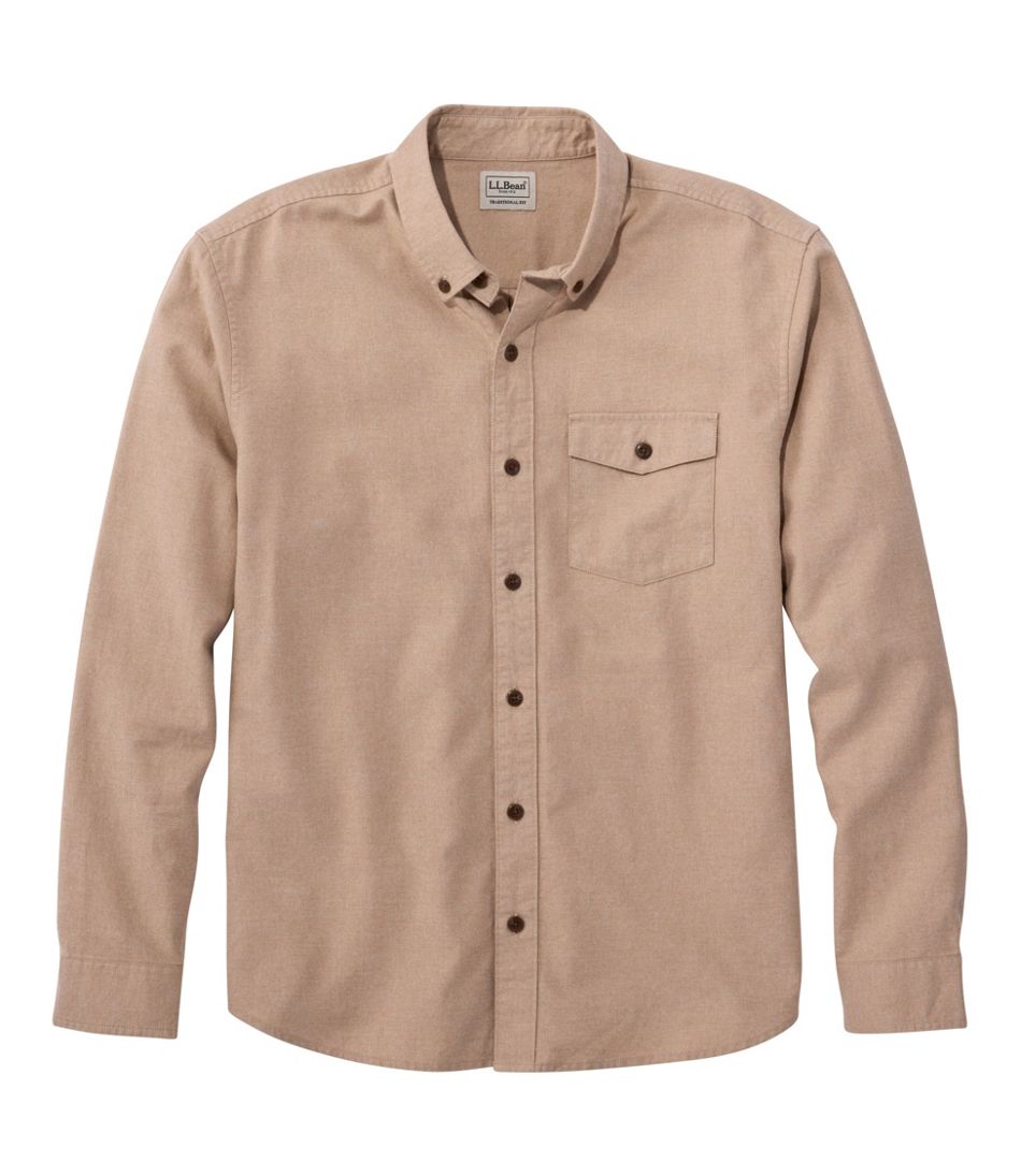 Men's Brushed Jaspé Twill Shirt, Traditional Untucked Fit