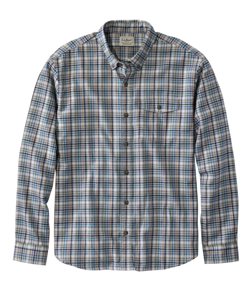 Home and Adventure Men s Brushed Jaspé Twill Shirt, Plaid, Traditional Untucked Fit for Everyday Wear Layering Travel and Outdoor Activities