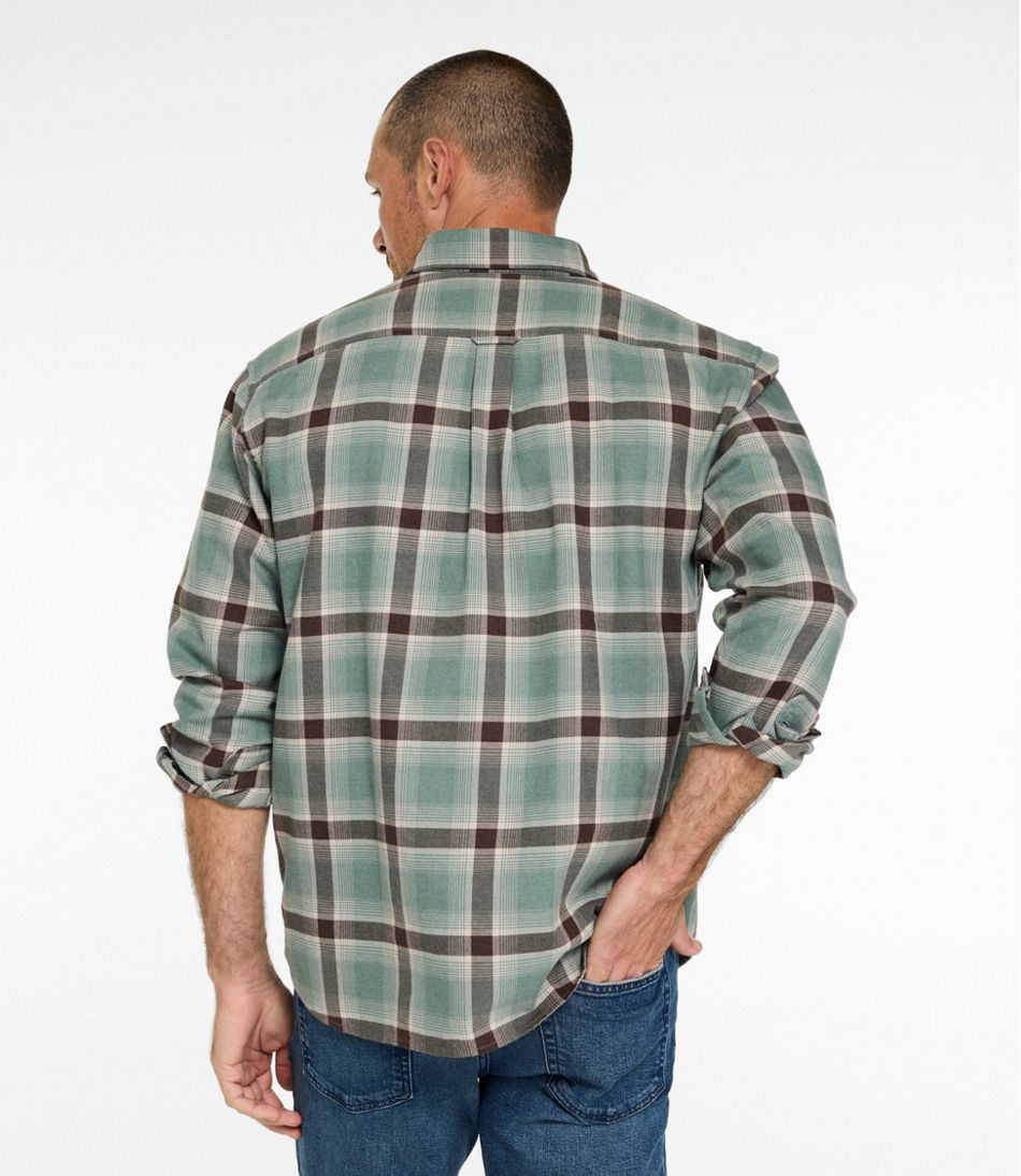 Men's Brushed Jaspé Twill Shirt, Plaid, Traditional Untucked Fit