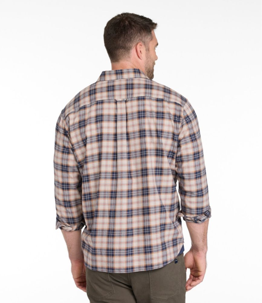 Men's Brushed Jaspé Twill Shirt, Plaid, Traditional Untucked Fit