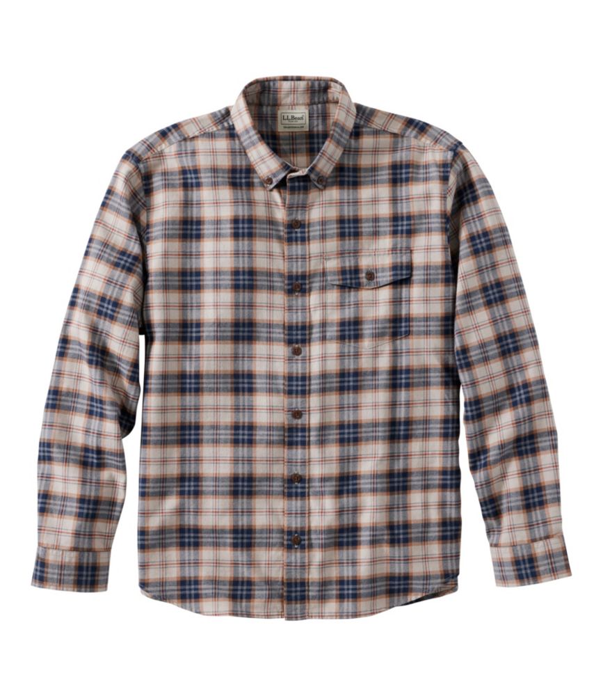Home and Adventure Men s Brushed Jaspé Twill Shirt, Plaid, Traditional Untucked Fit for Everyday Wear Layering Travel and Outdoor Activities