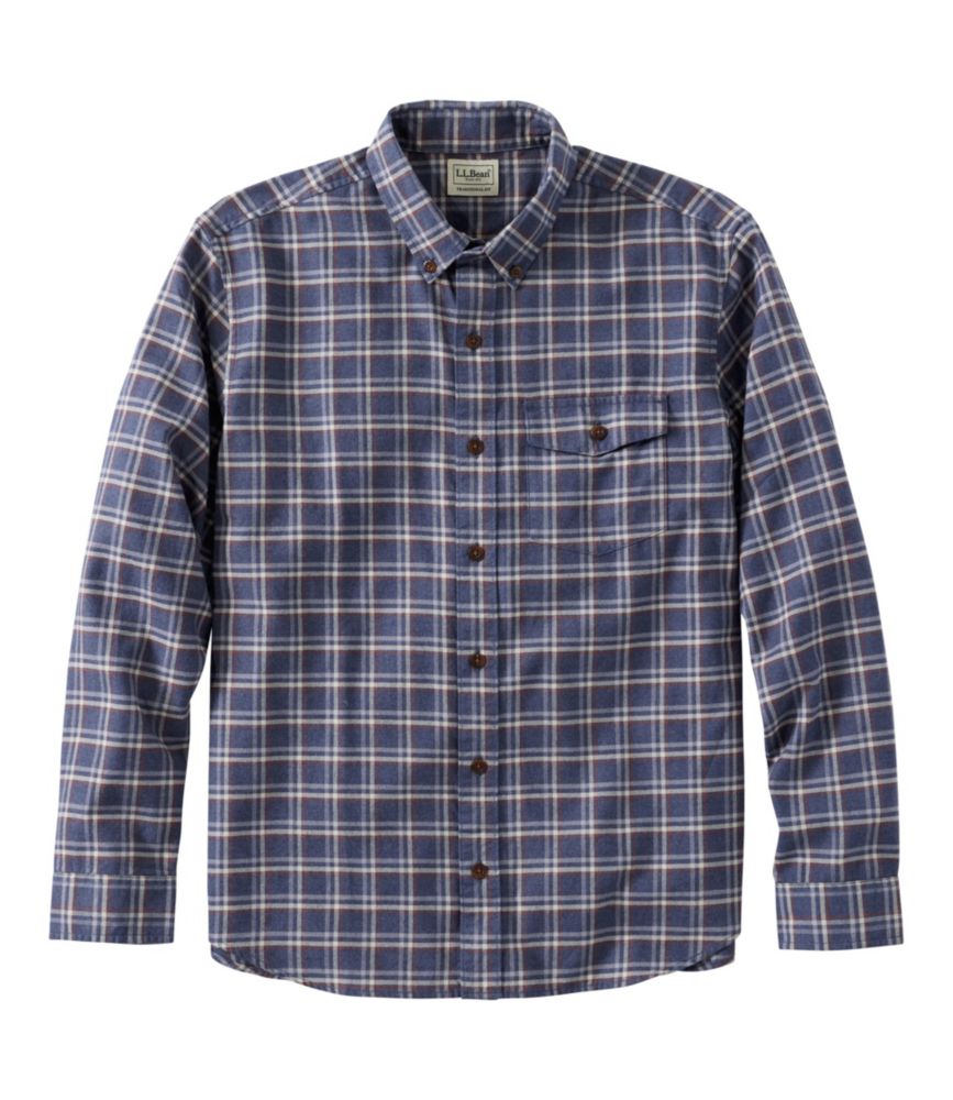 Home and Adventure Men s Brushed Jaspé Twill Shirt, Plaid, Traditional Untucked Fit for Everyday Wear Layering Travel and Outdoor Activities