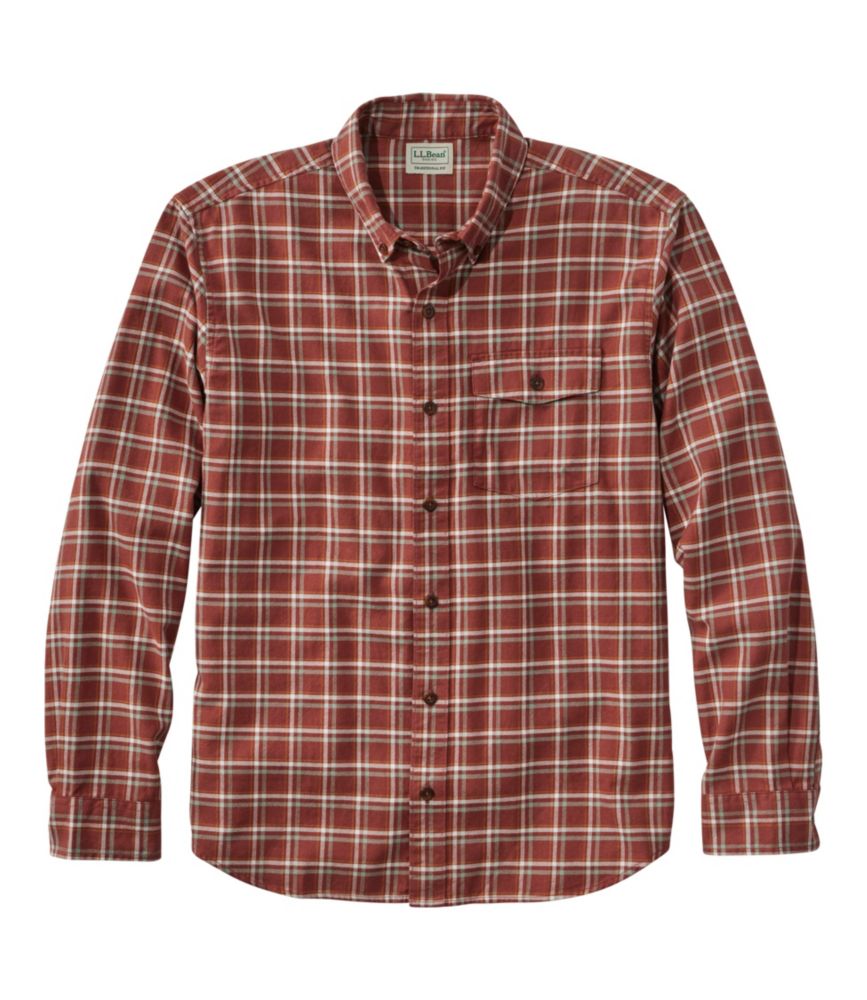 Home and Adventure Men s Brushed Jaspé Twill Shirt, Plaid, Traditional Untucked Fit for Everyday Wear Layering Travel and Outdoor Activities