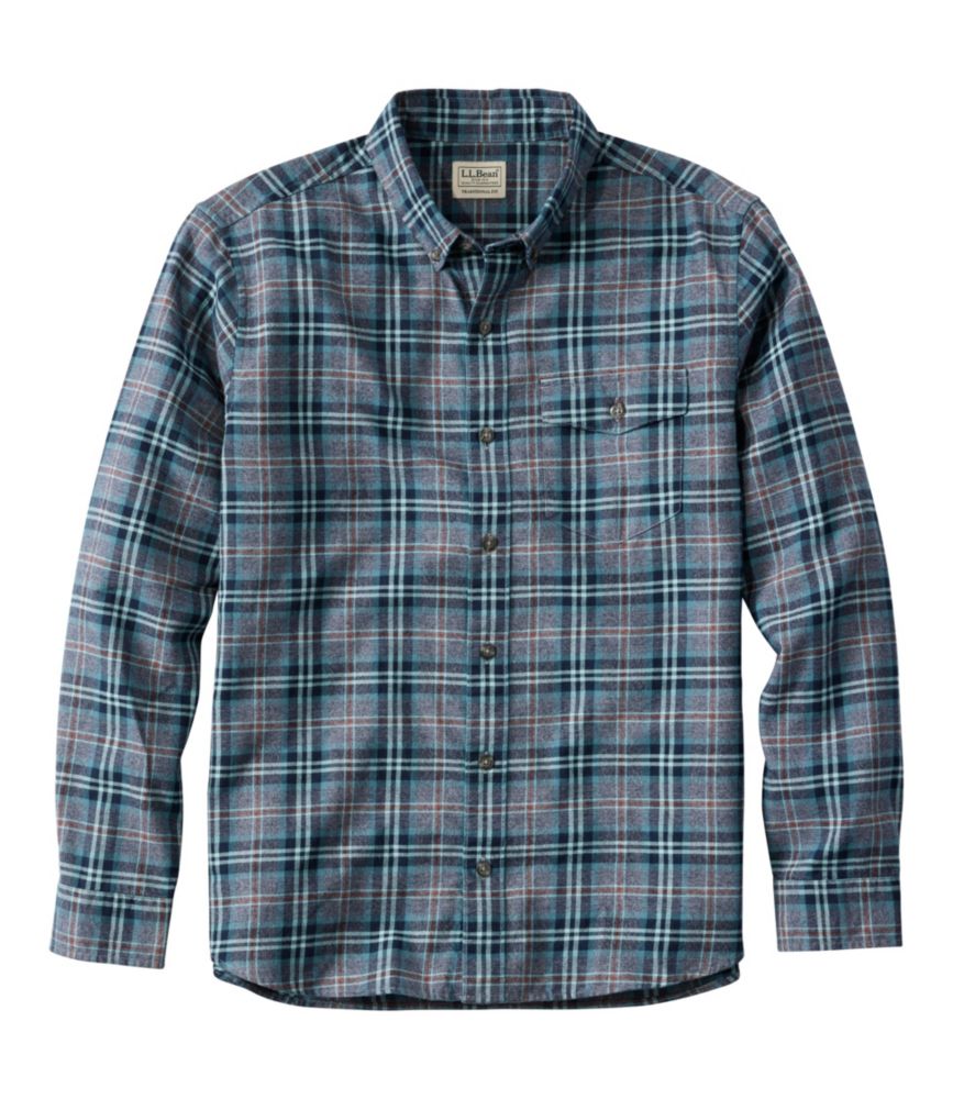 Home and Adventure Men s Brushed Jaspé Twill Shirt, Plaid, Traditional Untucked Fit for Everyday Wear Layering Travel and Outdoor Activities