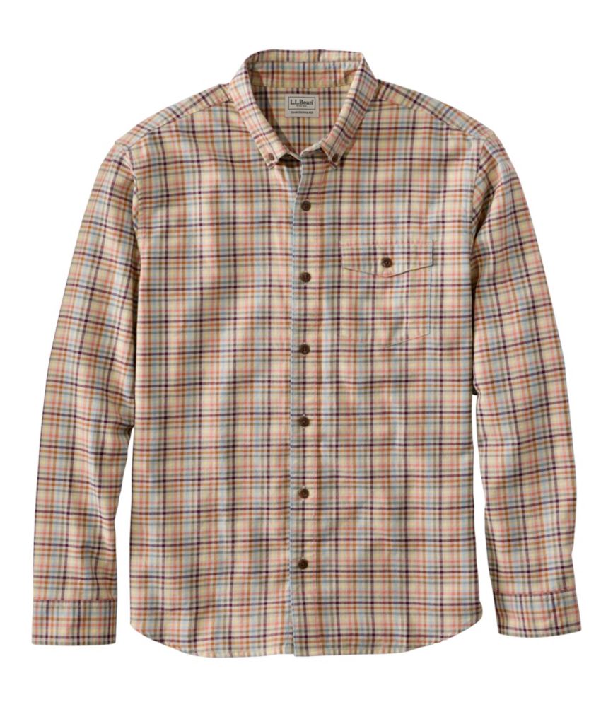 Home and Adventure Men s Brushed Jaspé Twill Shirt, Plaid, Traditional Untucked Fit for Everyday Wear Layering Travel and Outdoor Activities