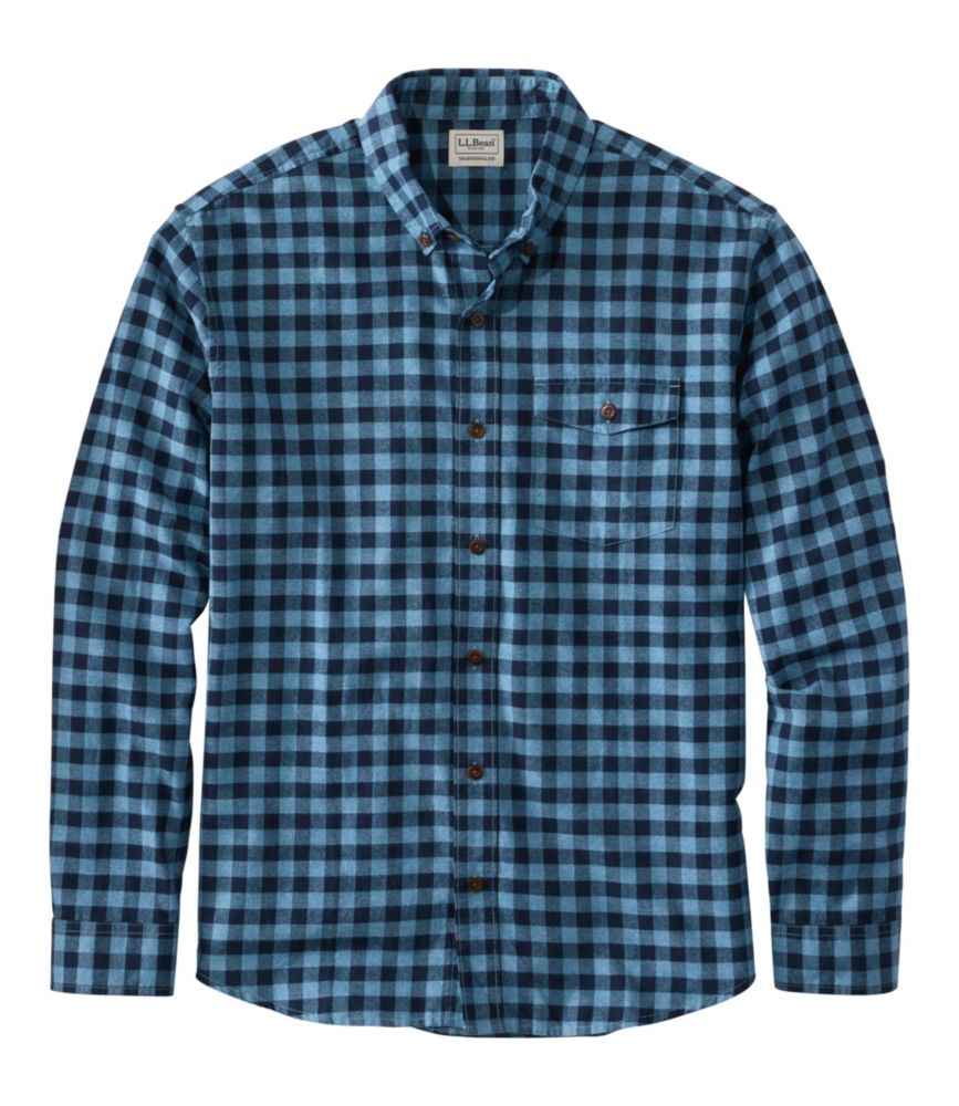 Home and Adventure Men s Brushed Jaspé Twill Shirt, Plaid, Traditional Untucked Fit for Everyday Wear Layering Travel and Outdoor Activities