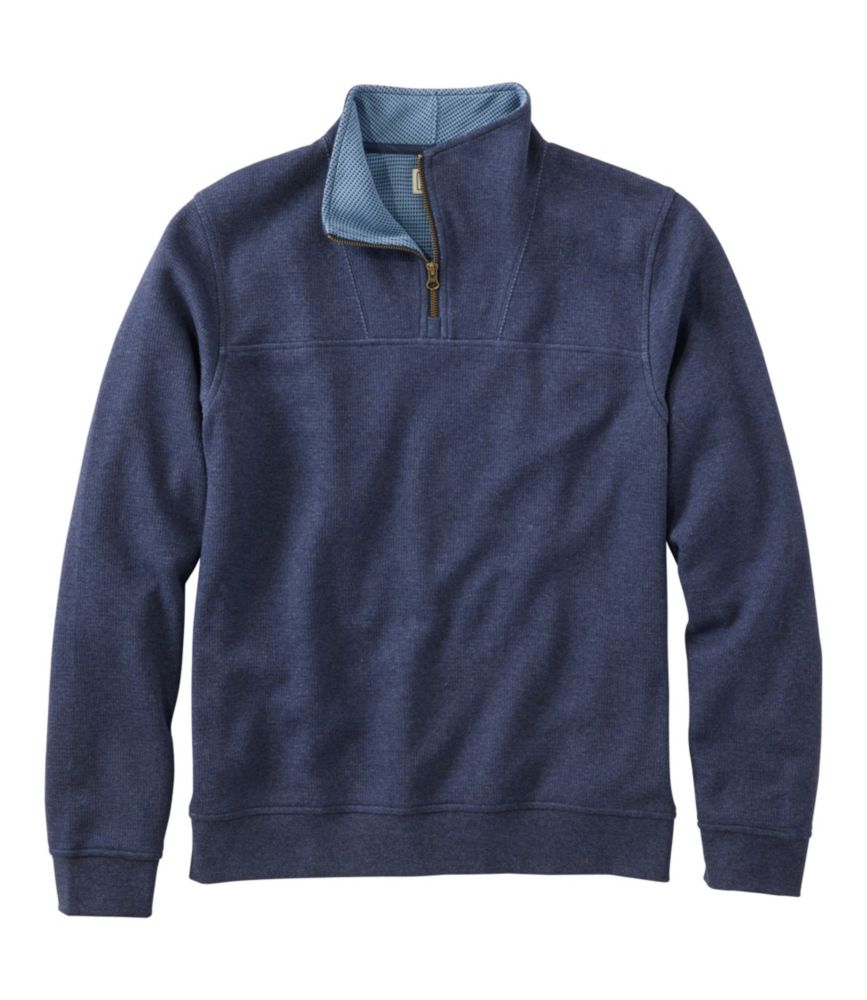 Daily Lifestyle Men s All Seasons Textured Sweats, Quarter-Zip for Everyday Wear Layering Travel and Outdoor Activities