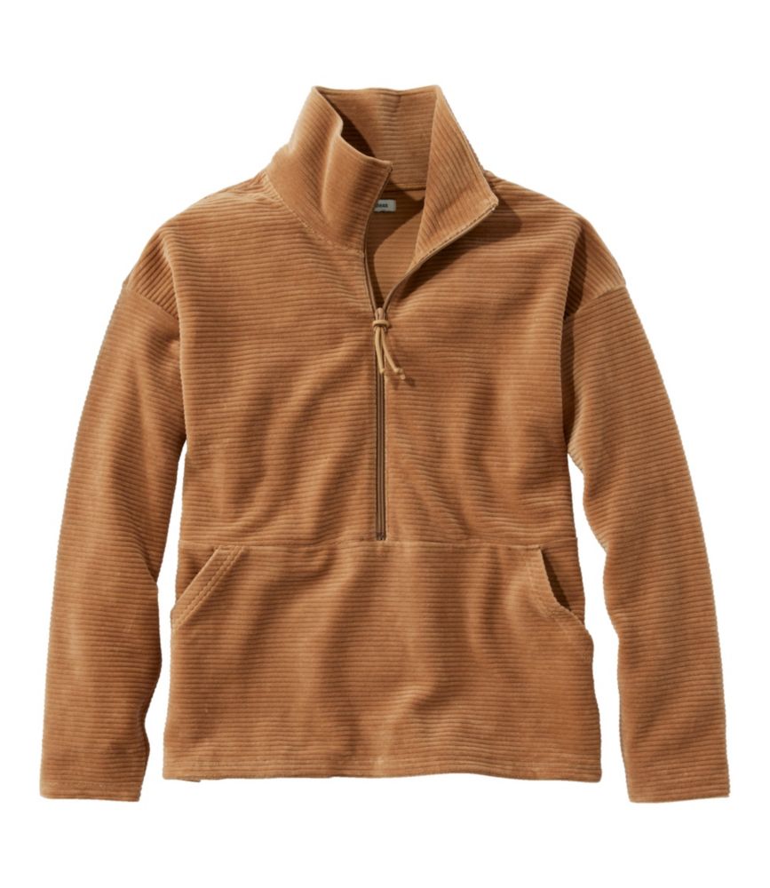 Home and Adventure Women s Soft Stretch Corduroy Pullover, Half-Zip for Everyday Wear Layering Travel and Outdoor Activities
