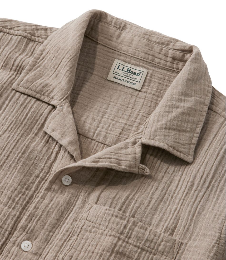 Men's Cloud Gauze Shirt, Short-Sleeve, Slightly Fitted Untucked Fit