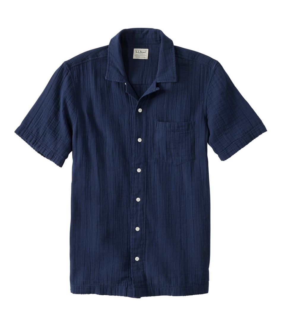 Men's Cloud Gauze Shirt, Short-Sleeve, Slightly Fitted Untucked Fit