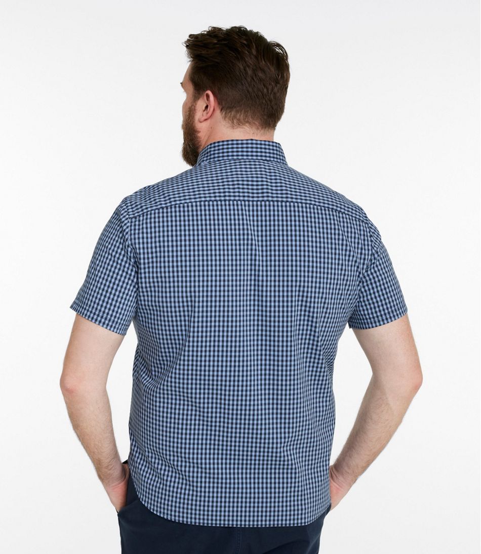 Men's Comfort Stretch Performance® Shirt, Short-Sleeve, Slightly Fitted Untucked Fit, Plaid