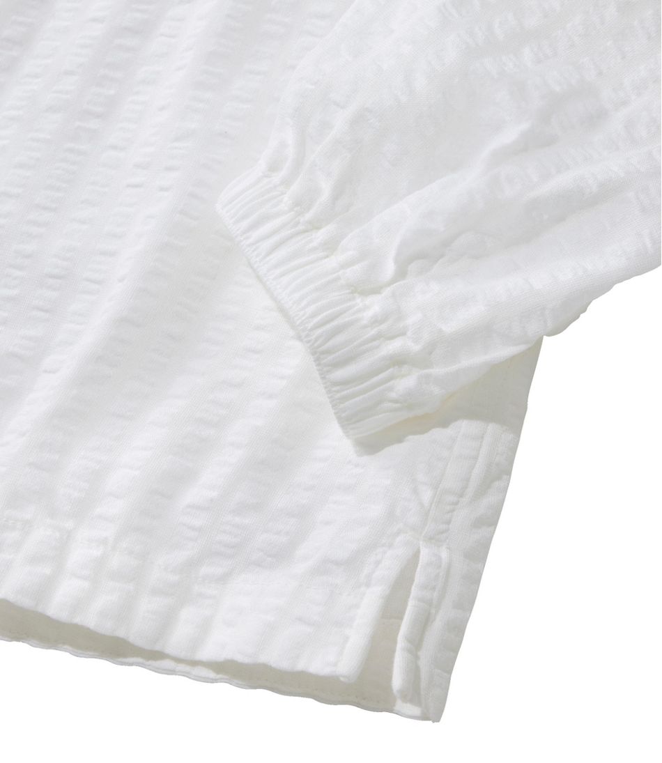 Women's Bean's Seacoast Seersucker Splitneck Shirt