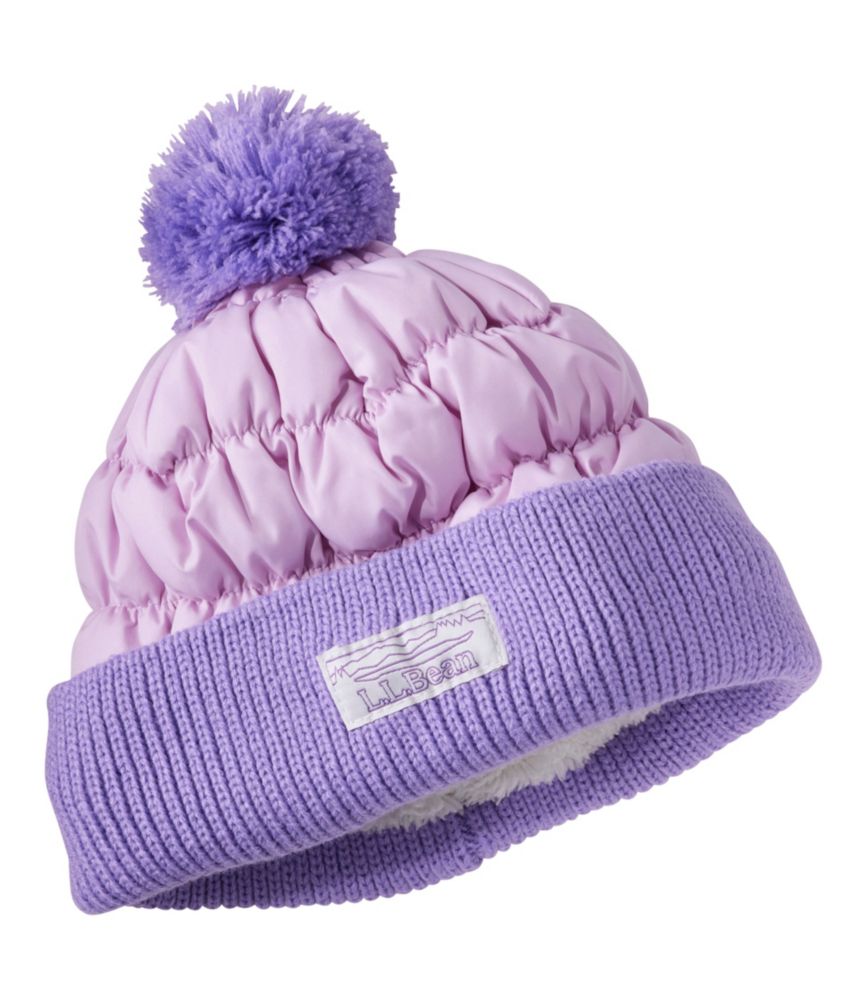 Travel and Trail Kids Puffer Pom Beanie for Daily Outfits Seasonal Wear and Outdoor Utility